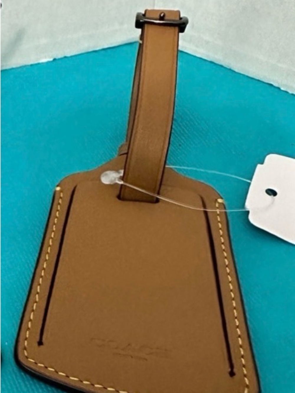 NWT Coach Leather Luggage Tag in Saddle Brown